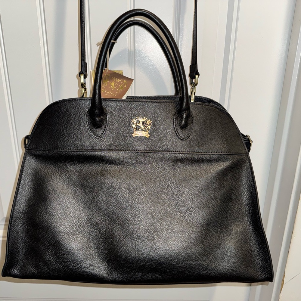 NWT Pratesi Elegant Black Leather Handbag